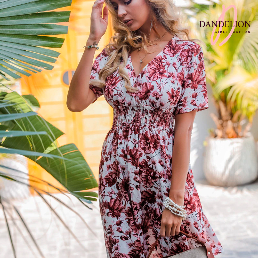 Vestido Veraniego Corto Juvenil Casual Floral Dandelion